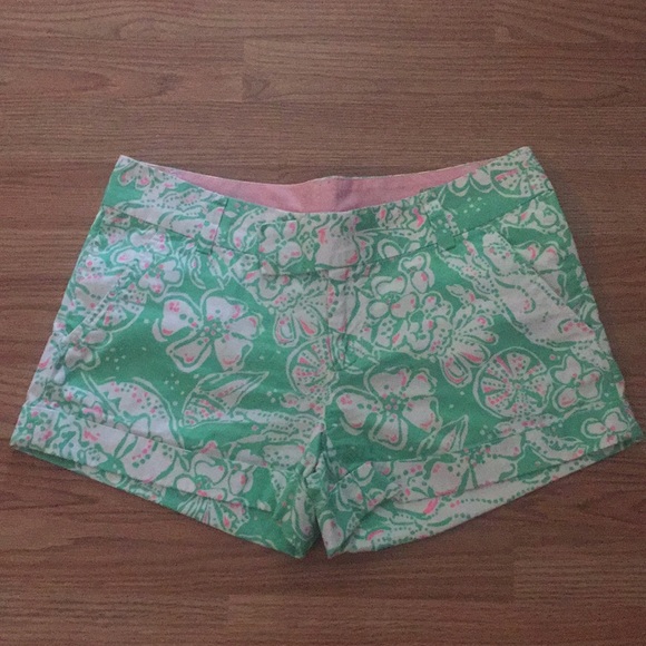 Lilly Pulitzer Glenda Green Beach Bash Barclay shorts - Picture 1 of 6